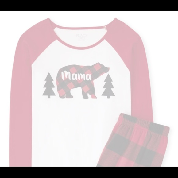 NWT Mama Plaid Bear Pajama’s Sz Large / 12-14 - Picture 3 of 4